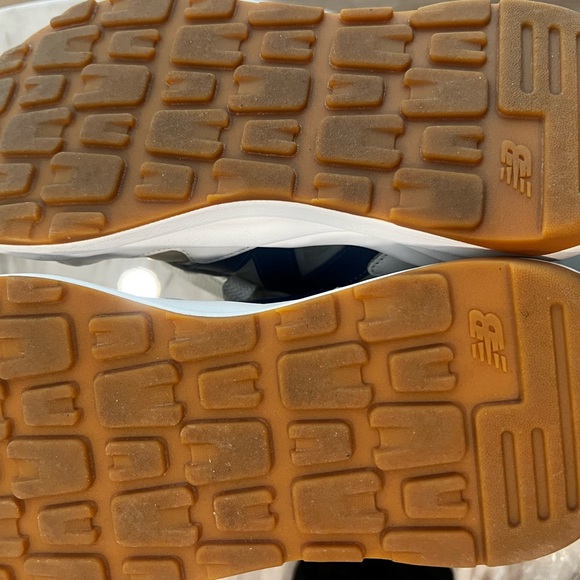 White and Blue Sneakers with Gum Sole - Picture 8 of 9